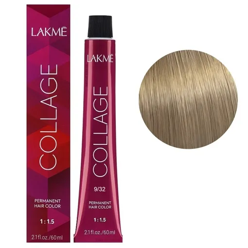 9/32 Дуже світлий блондин золотистисто-фіолетовий Крем-фарба для волосся стійка, 60 мл Permanent Hair Color COLLAGE LAКME