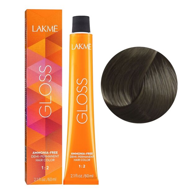 7/00 Середній блондин натуральний Фарба для тонування волосся без аміаку, 60мл Demi-permanent Hair Color GLOSS LAKME