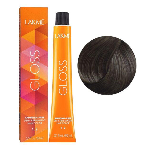 7/60 Середній блондин коричневий Фарба для тонування волосся без аміаку, 60мл Demi-permanent Hair Color GLOSS LAKME