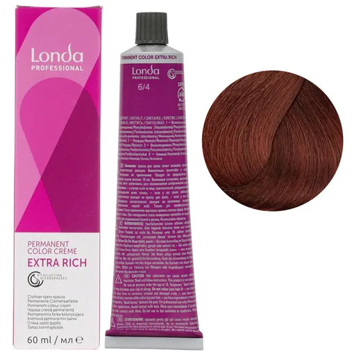 6/4 темний блондин мідний Стійка фарба для волосся, 60 мл Permanent Color Londa Professional