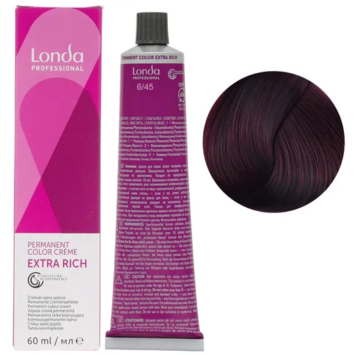 6/45  темний блондин мідно-червоний Стійка фарба для волосся, 60 мл Permanent Color Londa Professional