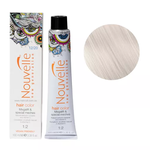 12/20 блондин аметистовий Фарба для волосся перманентна, 100мл Permanent Hair Color Nouvelle