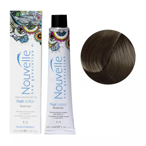 6 темно-русявий Фарба для волосся перманентна, 100мл Permanent Hair Color Nouvelle