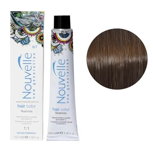 6/7 горіх Фарба для волосся перманентна, 100мл Permanent Hair Color Nouvelle