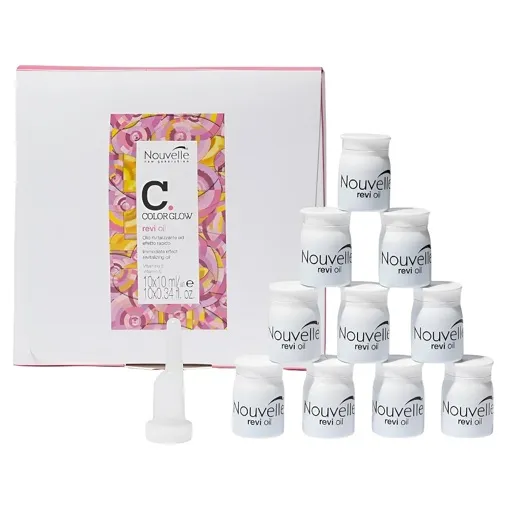 Ампули для відновлення структури фаброваного та пошкодженого волосся, 10*10 мл Restructuring Revi Oil Bath Color Glow Nouvelle