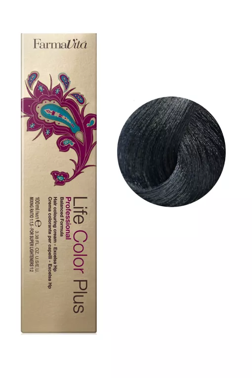 1/10 синьо-чорний Фарба для волосся 100 мл.Life Color Plus FarmaVita