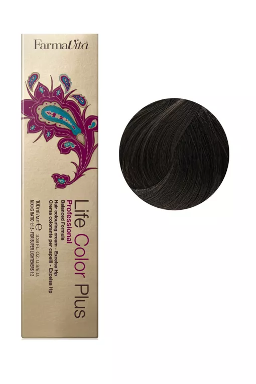 4/03 теплий каштановий Фарба для волосся 100 мл.Life Color Plus FarmaVita