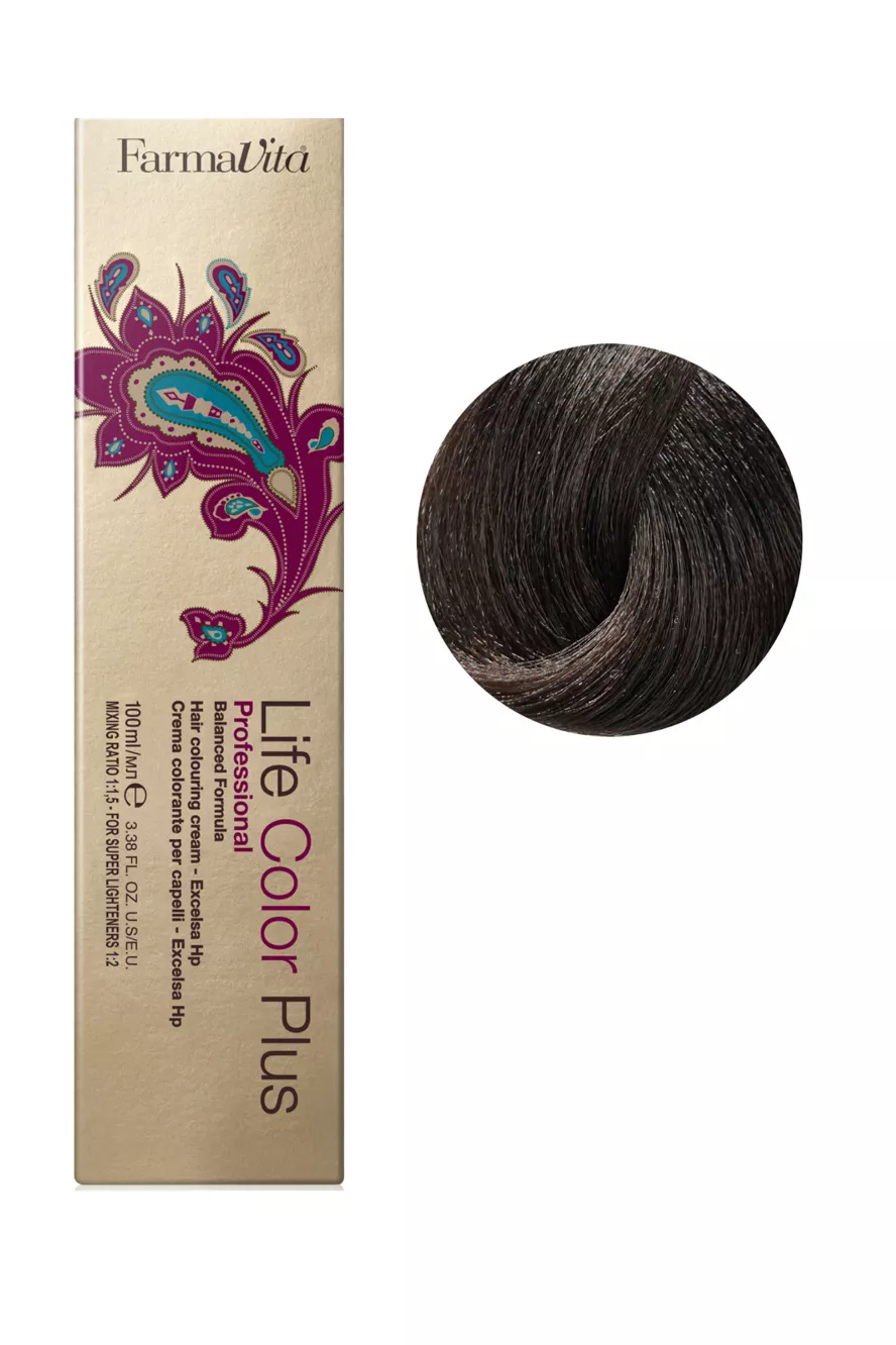 4/52 каштановий шоколадний (червоне дерево) Фарба для волосся 100 мл.Life Color Plus FarmaVita