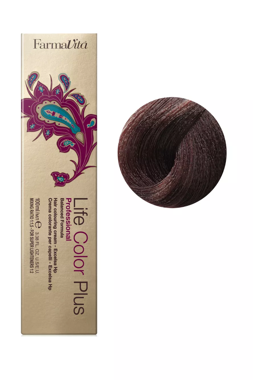 5/52 світло-каштановий шоколадний (червоне дерево)Фарба для волосся 100 мл.Life Color Plus FarmaVita