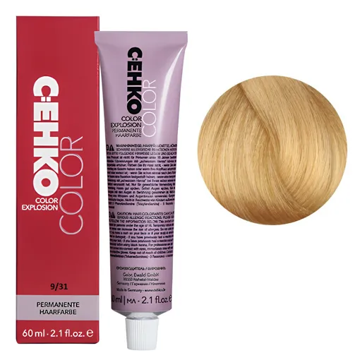 9/31 Дуже світлий блондин золотисто-перламутровий Стійка перманентна крем-фарба для волосся, 60 мл Permament Hair Color EXPLOSION C:EHKO