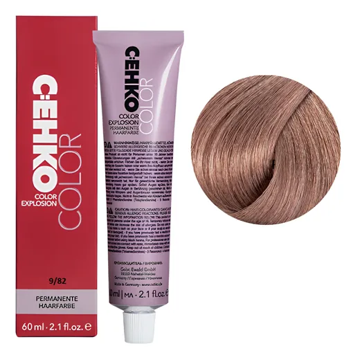 9/82 Дуже світлий блондин фіолетово-попелястий Стійка перманентна крем-фарба для волосся, 60 мл Permament Hair Color EXPLOSION C:EHKO
