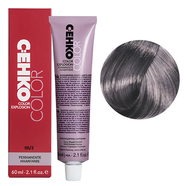 00/2 мікс-тон попелястий Стійка перманентна крем-фарба для волосся, 60 мл Permament Hair Color EXPLOSION C:EHKO