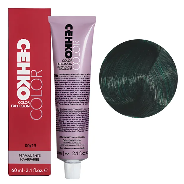 00/13 мікс-тон зелений Стійка перманентна крем-фарба для волосся, 60 мл Permament Hair Color EXPLOSION C:EHKO