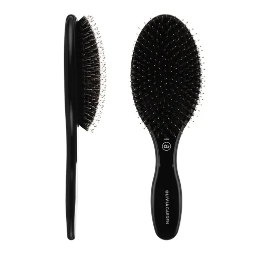 Щітка-масажна з комбінованою щетиною (чорна) Boar&amp;Nylon Bristles Black EXPERT CARE OVAL ID2033 Olivia Garden