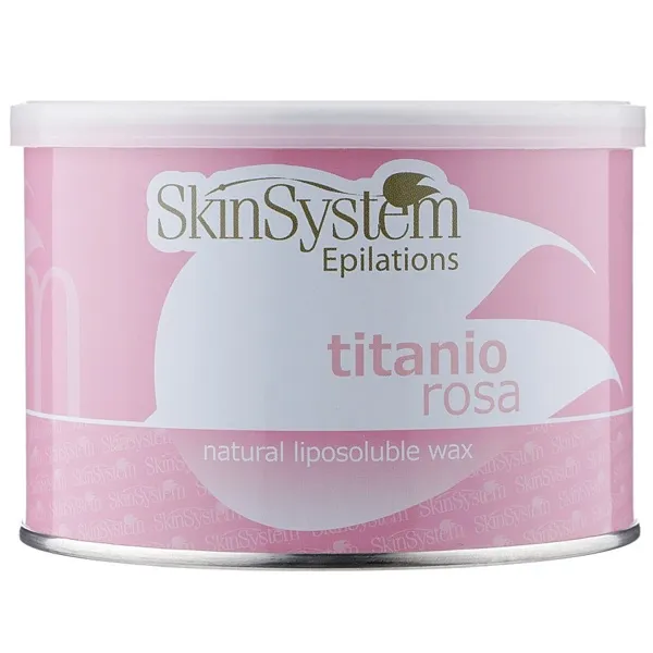 Віск для депіляції в банці TITANIO ROSA Natural Liposoluble wax, 400 мл Skin System