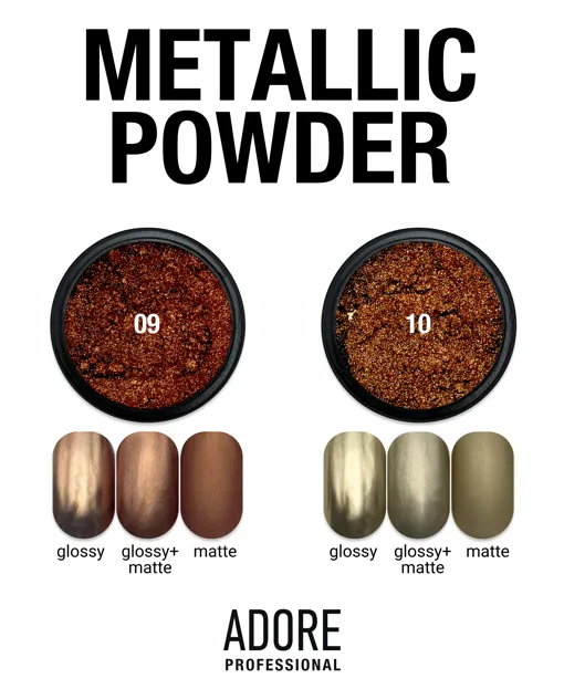 Металева хромована втирка, 0,5 г №09 Metallic Powder ADORE
