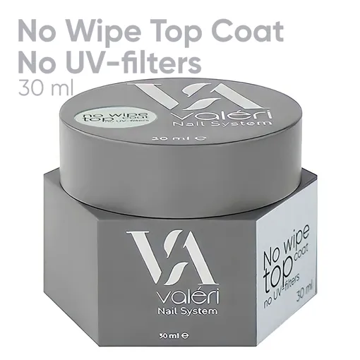 VALERI Top Non Wipe (No UV-filters) Фініш без липкого шару для гель-лаку 30 мл
