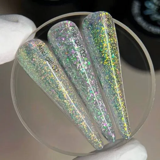 Гель будівельний з пластівцями юкі для нарощування нігтів, 15 мл №01 Ariel Builder Gel NOTD