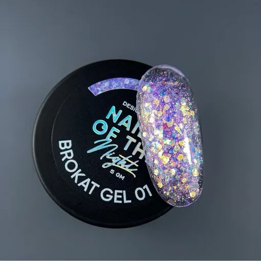 Гель для дизайну з різнобарвним брокатом та глітером для нігтів, 5 мл №1 Brokat Gel NAILSOFTHEDAY