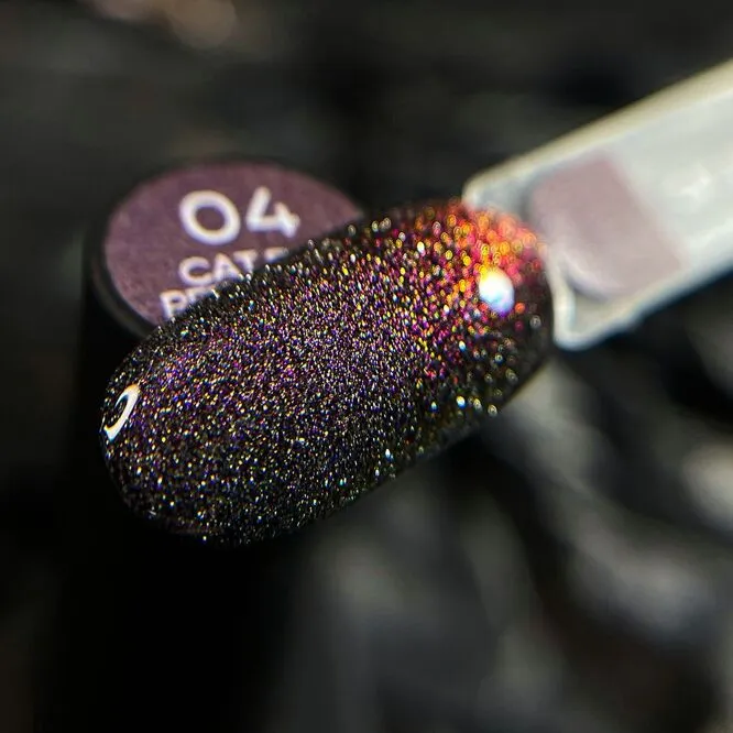 Гель-лак котяче око, світловідбиваючий, 10 мл №04 Cat eye Reflective Gel Polish NAILSOFTHENIGHT 