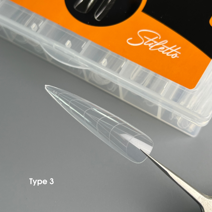 Верхні форми, 120 шт Type-3, Форма: Стилет/мигдаль Dual Form Stiletto NAILSOFTHEDAY