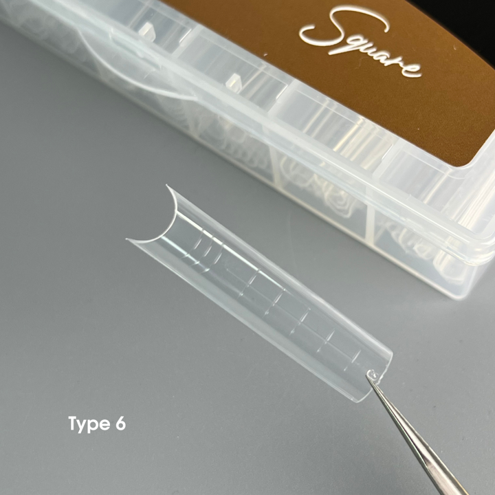 Верхні форми, 120 шт Type-6, Форма: Квадрат арочний для часткової корекції/нарощування нігтів Dual Form Square NAILSOFTHEDAY