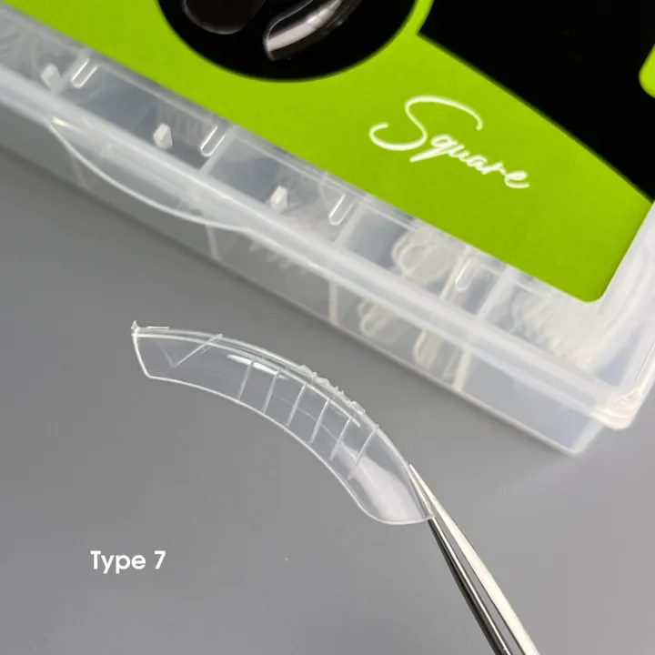 Верхні форми, 120 шт Type-7, Форма: Квадрат для середньої довжини нарощення, підходить для зростаючих вниз нігтів Dual Form Square NAILSOFTHEDAY