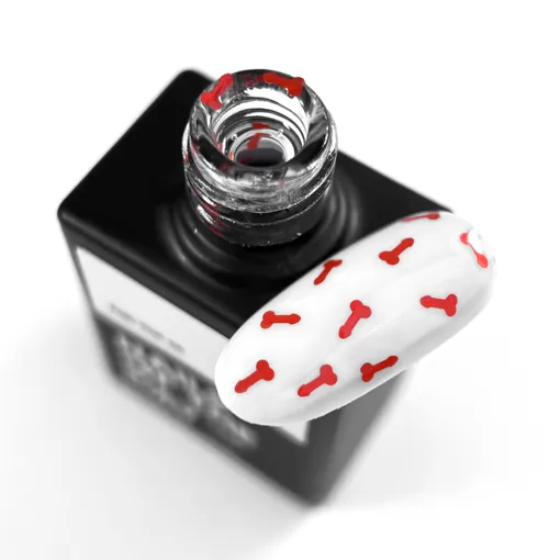 Топ для нігтів з червоним арт-декором, без липкого шару, 10 мл №02 FUN! 18+ NAILSOFTHEDAY