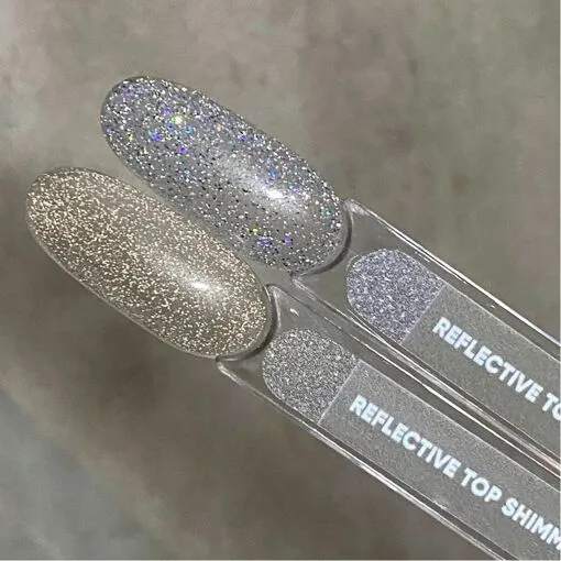 Топ світловідбиваючий з золотистим шимером, 10 мл Reflective top Shimmer NAILSOFTHENIGHT 