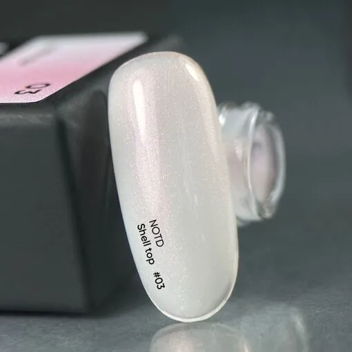 Топ перлинний з рожевою втиркою, без липкого шару, 10 мл №03 Shell Top NAILSOFTHEDAY