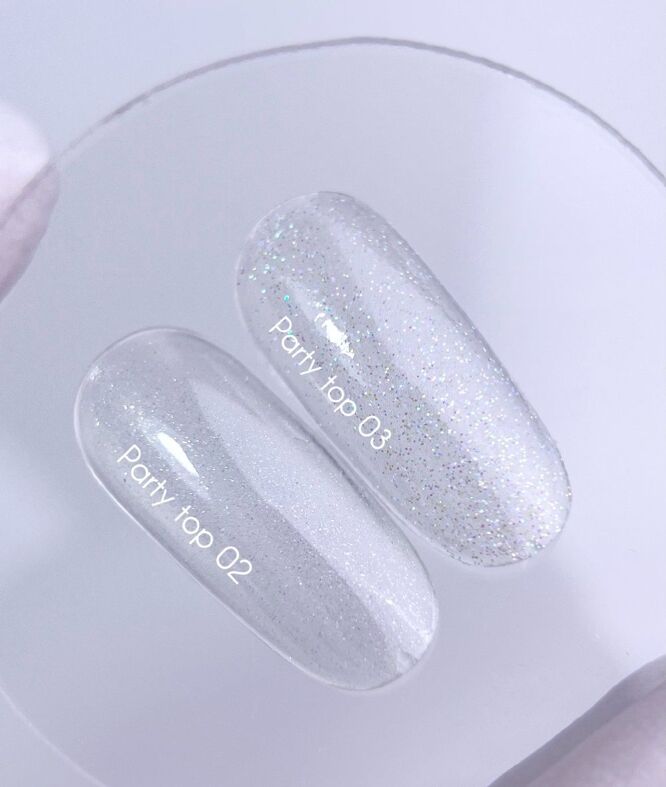 Топ прозорий з голографічним шиммером без липкого шару для нігтів, 10 мл №03 Party Top NAILSOFTHEDAY