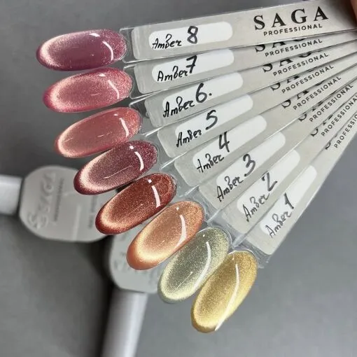 Гель-лак котяче око, 10 мл №05 Amber Cat Gel Polish SAGA Professional