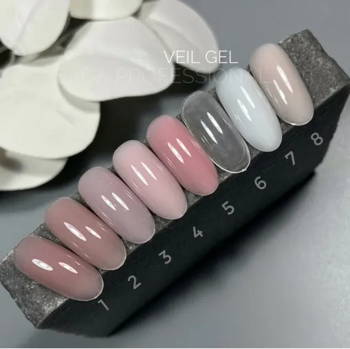 Гель для нарощування на укріплення нігтів камуфлюючий, 15 мл №08 Veil Builder Gel SAGA Professional