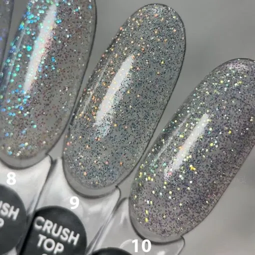 Топ світловідбиваючий з голограмним піском, 9 мл №08 Cruch Top SAGA Professional