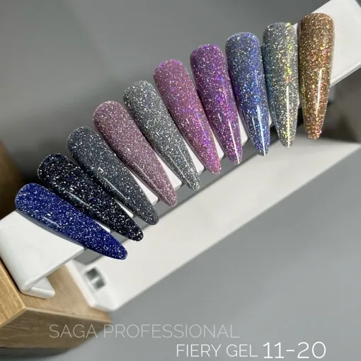 Гель-лак світловідбиваючий, 9 мл №11 Fiery Gel Polish SAGA Professional