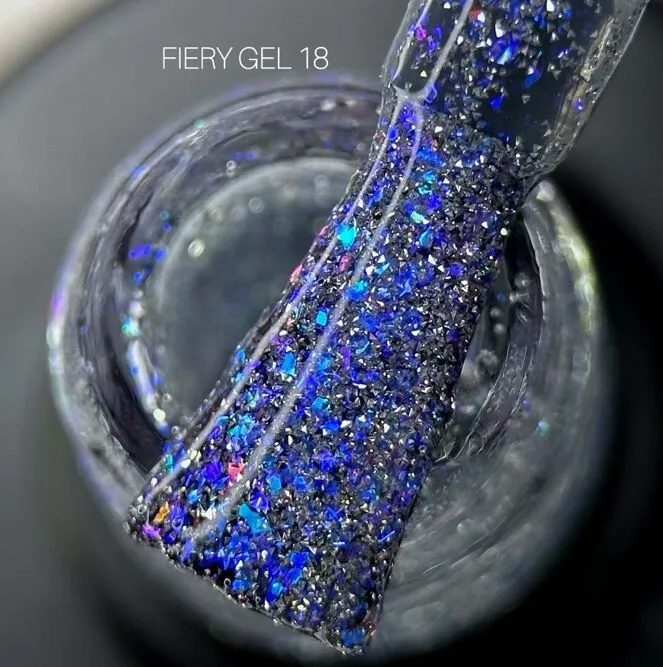 Гель-лак світловідбиваючий, 9 мл №18 Fiery Gel Polish SAGA Professional