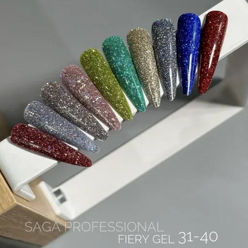 Гель-лак світловідбиваючий, 10 мл №34 Fiery Gel Polish SAGA Professional