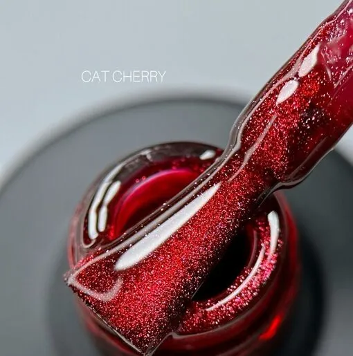 Гель-лак кришталева кішка, 10 мл №13 Cat Shine CHERRY Gel Polish SAGA Professional