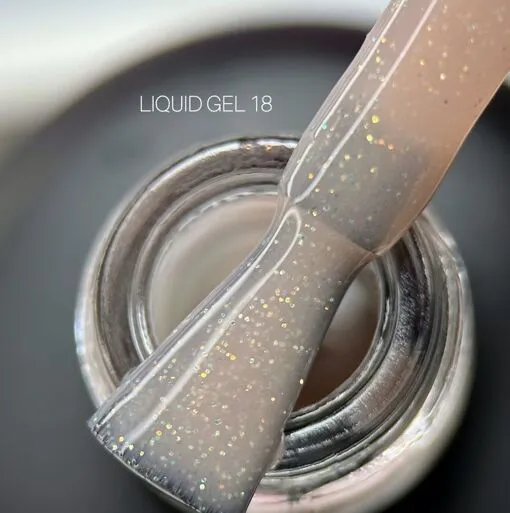 Гель рідкий для зміцнення нігтів з шимером, 15 мл №18 Liquid Gel SAGA Professional