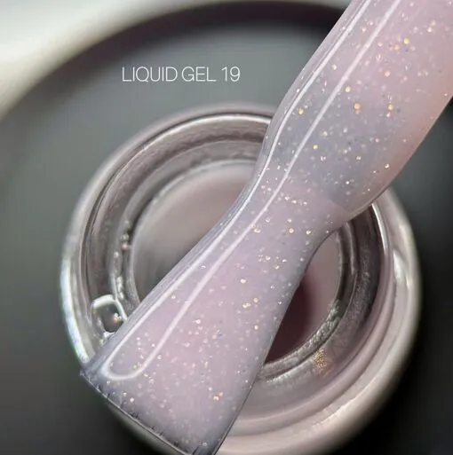 Гель рідкий для зміцнення нігтів з шимером, 15 мл №19 Liquid Gel SAGA Professional