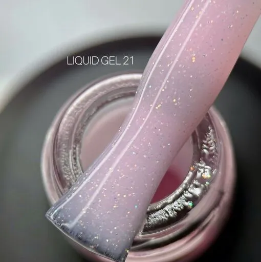 Гель рідкий для зміцнення нігтів з шимером, 15 мл №21 Liquid Gel SAGA Professional
