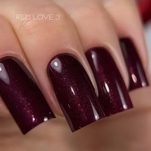 Гель-лак з шимером, 10 мл №003 Red Love Gel Polish SAGA Professional 
