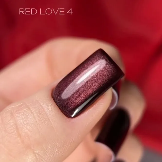 Гель-лак з шимером, 10 мл №004 Red Love Gel Polish SAGA Professional 