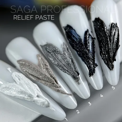 Паста рельєфна, 5 мл  №01 Колір: білий Relief paste SAGA Professional