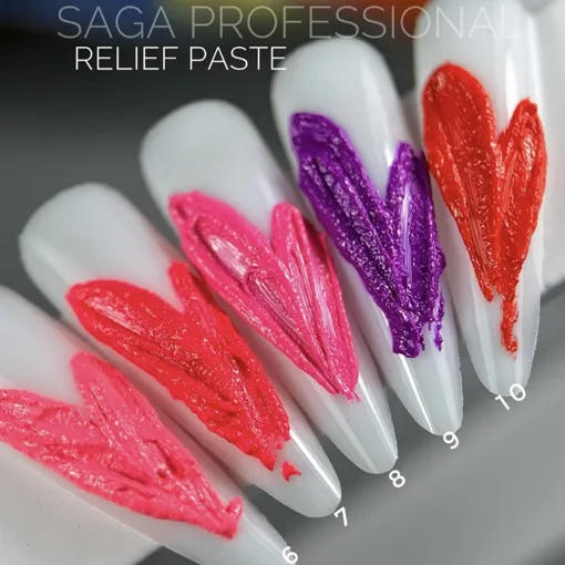 Паста рельєфна, 5 мл  №09 Колір: фіолетовий неон Relief paste SAGA Professional