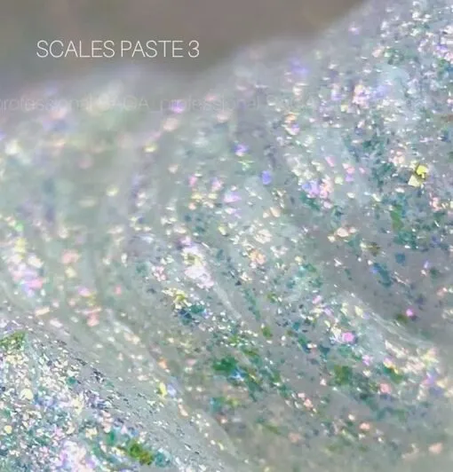 Гель паста рельєфна з блискітками, 5 мл №03 Колір: біло-салатовий / аврора Scasles paste SAGA Professional