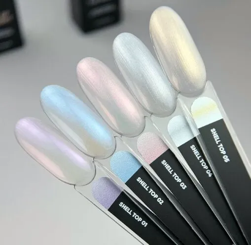 Топ перлинний з ліловою втиркою, без липкого шару, 10 мл №01 Shell Top NAILSOFTHEDAY