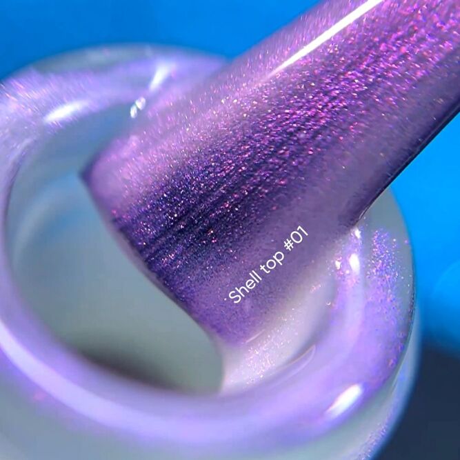 Топ перлинний з ліловою втиркою, без липкого шару, 10 мл №01 Shell Top NAILSOFTHEDAY