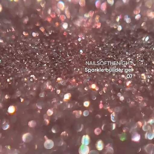 Гель для нарощування нігтів світловідбиваючий, 15 мл №07 Колір: Коричневий Sparkle Builder Gel NOTD