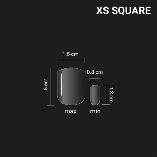 ADORE SPLETNICA Funky Gel Nail Tips 240pcs "XS SQUARE"  Гелеві тіпси XS Квадрат